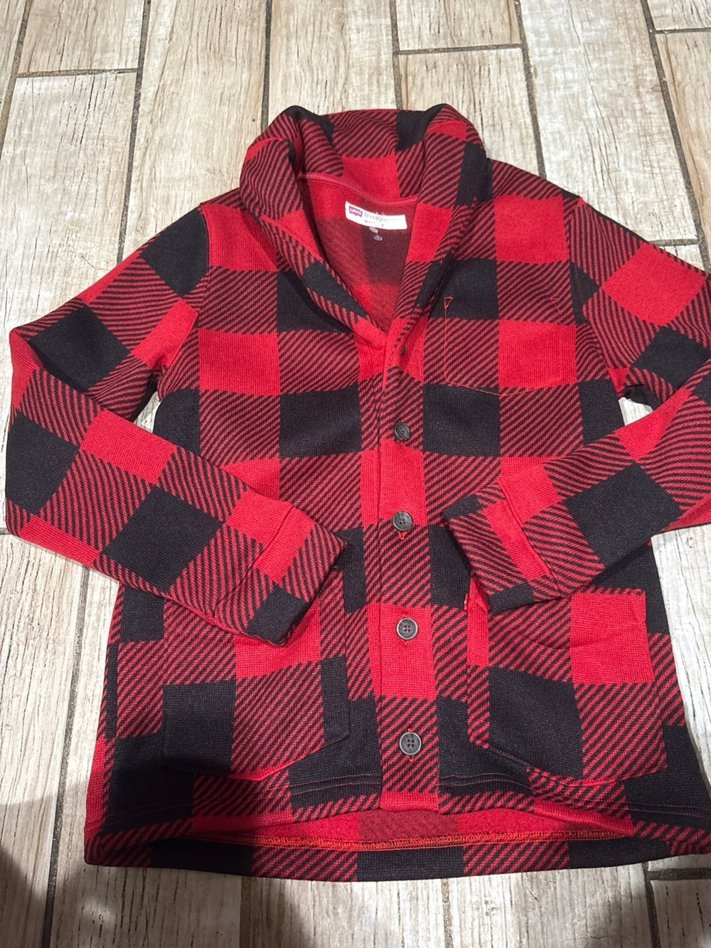Levis Red & Black Buffalo Plaid Button-Front Jacket small new no tags